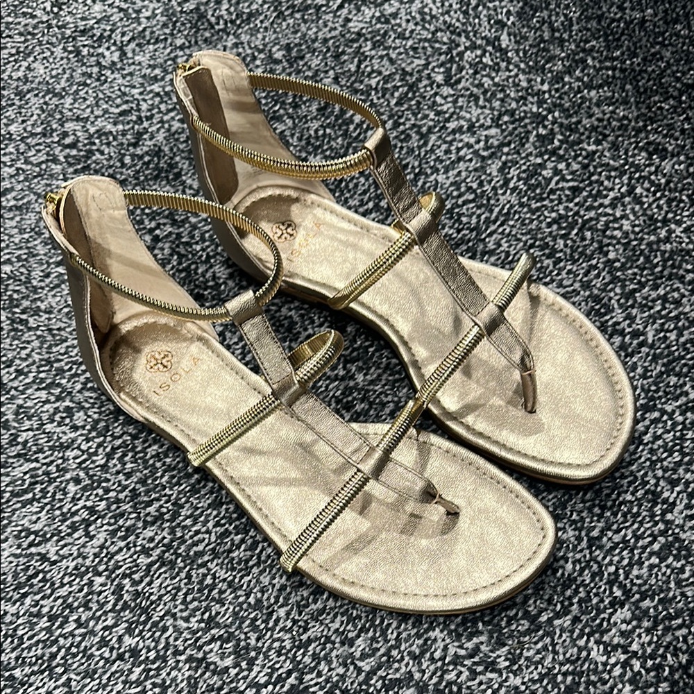 Isola Gold Strappy Sandals